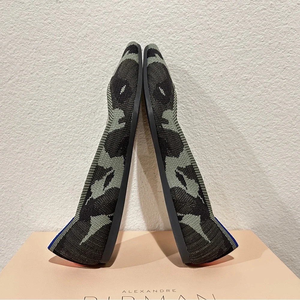 Rothy's The Point Flats in Olive Camo, Size 10, New in Box